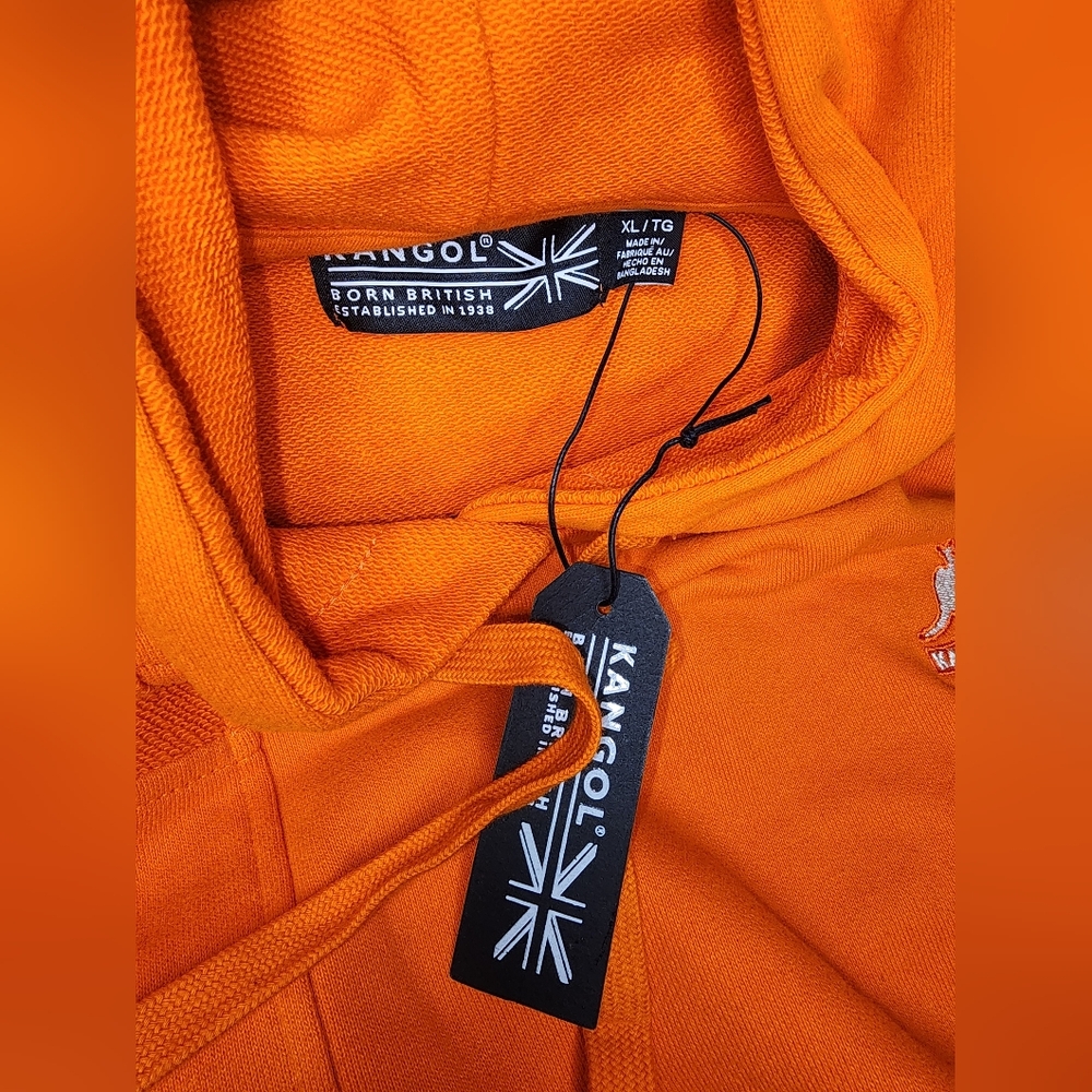 Kangol Vibrant Orange Hoodie with Logo Mens XL - Picture 4 of 4